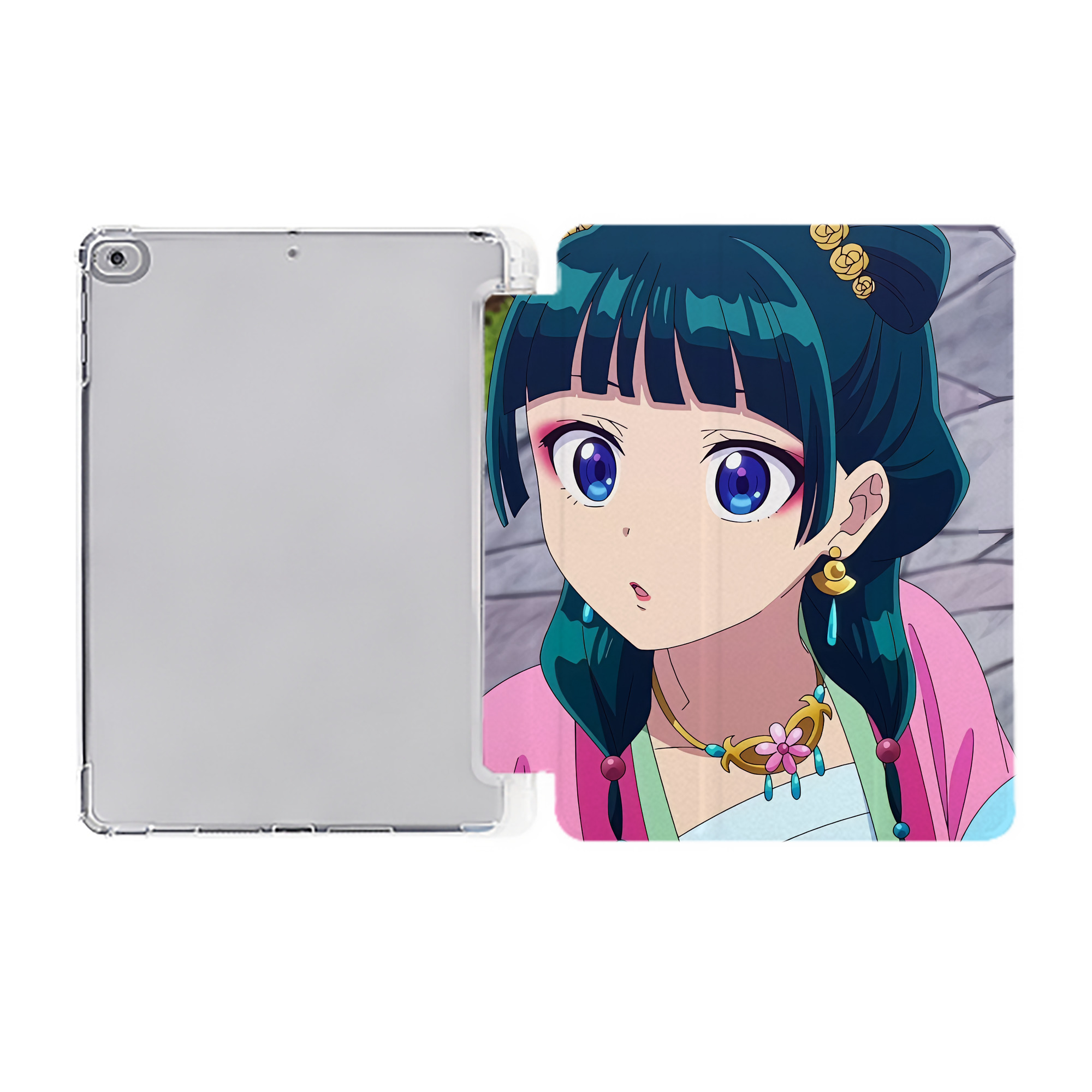 （画像用） 薬屋のひとりごと The Apothecary Diaries IPad ケース ペン収納付き 三つ折りスタンド PUレザー×シリコン 対応機種9.5/10.5/10.9インチ